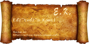 Eötvös Kamil névjegykártya